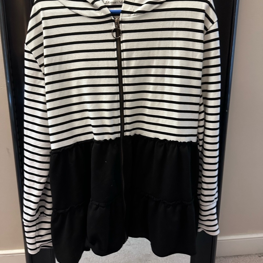 Black and White Zip Hoodie
